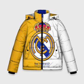 Зимняя куртка для мальчиков 3D с принтом Real Madrid CF , ткань верха — 100% полиэстер; подклад — 100% полиэстер, утеплитель — 100% полиэстер | длина ниже бедра, удлиненная спинка, воротник стойка и отстегивающийся капюшон. Есть боковые карманы с листочкой на кнопках, утяжки по низу изделия и внутренний карман на молнии. 

Предусмотрены светоотражающий принт на спинке, радужный светоотражающий элемент на пуллере молнии и на резинке для утяжки | football | испания | клуб | мадрид | реал | фк | футбольный