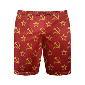 Мужские шорты 3D спортивные с принтом СССР ,  |  | ussr | герб | звезда | молот | серп | советский | союз