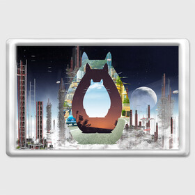 Магнит 45*70 с принтом Totoro , Пластик | Размер: 78*52 мм; Размер печати: 70*45 | мой сосед