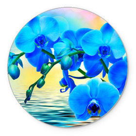 Коврик круглый с принтом Орхидеи , резина и полиэстер | круглая форма, изображение наносится на всю лицевую часть | орхидея | природа | цветы