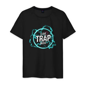 Мужская футболка хлопок с принтом I love Trap music , 100% хлопок | прямой крой, круглый вырез горловины, длина до линии бедер, слегка спущенное плечо. | drop | love | music | trap | басс | люблю | музыка | трэп