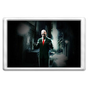 Магнит 45*70 с принтом Hitman , Пластик | Размер: 78*52 мм; Размер печати: 70*45 | agent | hitman | агент 47 | хитмэн