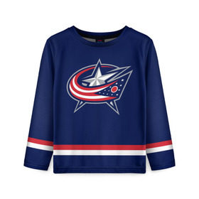 Детский лонгслив 3D с принтом Columbus Blue Jackets , 100% полиэстер | длинные рукава, круглый вырез горловины, полуприлегающий силуэт
 | columbus blue jackets | hockey | nhl | нхл | хоккей