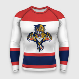 Мужской рашгард 3D с принтом Florida Panthers white ,  |  | Тематика изображения на принте: florida panthers | hockey | nhl | нхл | хоккей