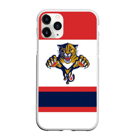 Чехол для iPhone 11 Pro Max матовый с принтом Florida Panthers white , Силикон |  | Тематика изображения на принте: florida panthers | hockey | nhl | нхл | хоккей