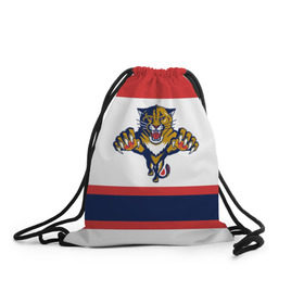 Рюкзак-мешок 3D с принтом Florida Panthers white , 100% полиэстер | плотность ткани — 200 г/м2, размер — 35 х 45 см; лямки — толстые шнурки, застежка на шнуровке, без карманов и подкладки | florida panthers | hockey | nhl | нхл | хоккей