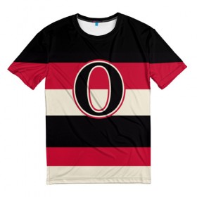 Мужская футболка 3D с принтом Ottawa Senators O , 100% полиэфир | прямой крой, круглый вырез горловины, длина до линии бедер | hockey | nhl | ottawa senators | нхл | хоккей