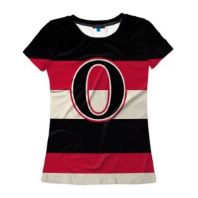 Женская футболка 3D с принтом Ottawa Senators O , 100% полиэфир ( синтетическое хлопкоподобное полотно) | прямой крой, круглый вырез горловины, длина до линии бедер | hockey | nhl | ottawa senators | нхл | хоккей