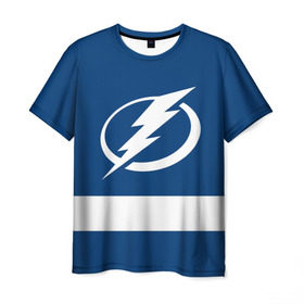 Мужская футболка 3D с принтом Tampa Bay Lightning , 100% полиэфир | прямой крой, круглый вырез горловины, длина до линии бедер | Тематика изображения на принте: hockey | nhl | tampa bay lightning | нхл | хоккей
