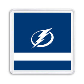 Магнит 55*55 с принтом Tampa Bay Lightning , Пластик | Размер: 65*65 мм; Размер печати: 55*55 мм | hockey | nhl | tampa bay lightning | нхл | хоккей