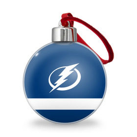 Ёлочный шар с принтом Tampa Bay Lightning , Пластик | Диаметр: 77 мм | hockey | nhl | tampa bay lightning | нхл | хоккей