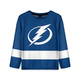 Детский лонгслив 3D с принтом Tampa Bay Lightning , 100% полиэстер | длинные рукава, круглый вырез горловины, полуприлегающий силуэт
 | hockey | nhl | tampa bay lightning | нхл | хоккей