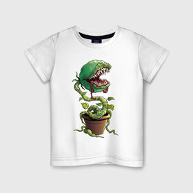 Детская футболка хлопок с принтом Plants vs zombies , 100% хлопок | круглый вырез горловины, полуприлегающий силуэт, длина до линии бедер | Тематика изображения на принте: plants | zombies