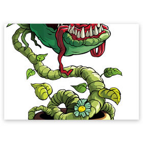 Поздравительная открытка с принтом Plants vs zombies , 100% бумага | плотность бумаги 280 г/м2, матовая, на обратной стороне линовка и место для марки
 | Тематика изображения на принте: plants | zombies