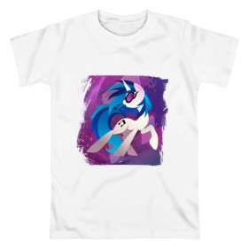 Мужская футболка хлопок с принтом My littlle pony Vinyl Scratch , 100% хлопок | прямой крой, круглый вырез горловины, длина до линии бедер, слегка спущенное плечо. | Тематика изображения на принте: 