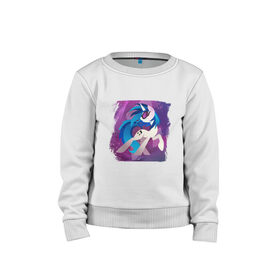 Детский свитшот хлопок с принтом My littlle pony Vinyl Scratch , 100% хлопок | круглый вырез горловины, эластичные манжеты, пояс и воротник | 