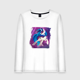 Женский лонгслив хлопок с принтом My littlle pony Vinyl Scratch , 100% хлопок |  | 