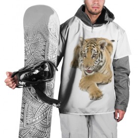 Накидка на куртку 3D с принтом Ласковый тигренок , 100% полиэстер |  | дикие | милые | природа | тигр | яркие
