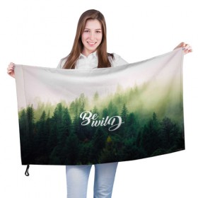 Флаг 3D с принтом Be wild , 100% полиэстер | плотность ткани — 95 г/м2, размер — 67 х 109 см. Принт наносится с одной стороны | горы | лес | небо | приключения | путешествие | река | свобода | сосны | тайга | туризм | экстрим