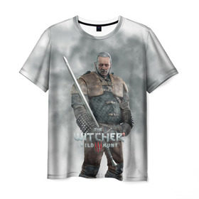 Мужская футболка 3D с принтом The Witcher , 100% полиэфир | прямой крой, круглый вырез горловины, длина до линии бедер | witcher | ведьмак | геральт