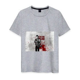 Мужская футболка хлопок с принтом Walking Dead , 100% хлопок | прямой крой, круглый вырез горловины, длина до линии бедер, слегка спущенное плечо. | ходячие мертвецы