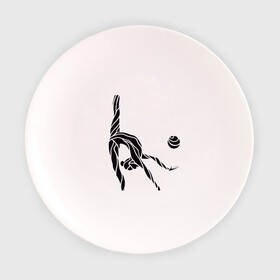 Тарелка 3D с принтом Гимнастка с мячом , фарфор | диаметр - 210 мм
диаметр для нанесения принта - 120 мм | булавы | гимнастика | гимнастка | лента | мяч | обруч | художественная гимнастика