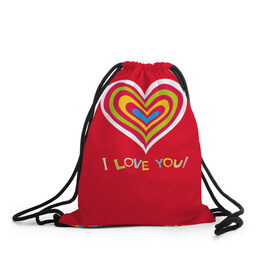 Рюкзак-мешок 3D с принтом Милое сердечко , 100% полиэстер | плотность ткани — 200 г/м2, размер — 35 х 45 см; лямки — толстые шнурки, застежка на шнуровке, без карманов и подкладки | любовь | поцелуй | святой валентин | сердце | счастье | я люблю тебя