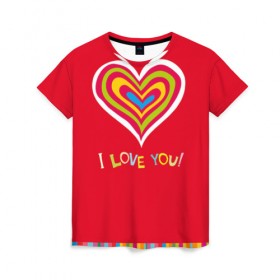 Женская футболка 3D с принтом Милое сердечко , 100% полиэфир ( синтетическое хлопкоподобное полотно) | прямой крой, круглый вырез горловины, длина до линии бедер | любовь | поцелуй | святой валентин | сердце | счастье | я люблю тебя