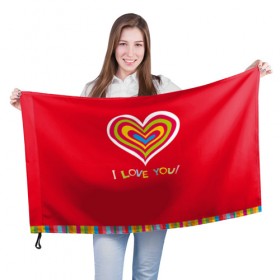 Флаг 3D с принтом Милое сердечко , 100% полиэстер | плотность ткани — 95 г/м2, размер — 67 х 109 см. Принт наносится с одной стороны | любовь | поцелуй | святой валентин | сердце | счастье | я люблю тебя