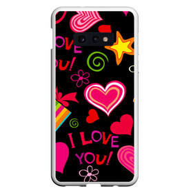 Чехол для Samsung S10E с принтом Праздник любви , Силикон | Область печати: задняя сторона чехла, без боковых панелей | любовь | поцелуй | праздник | святой валентин | сердце | счастье | я люблю тебя