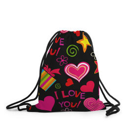 Рюкзак-мешок 3D с принтом Праздник любви , 100% полиэстер | плотность ткани — 200 г/м2, размер — 35 х 45 см; лямки — толстые шнурки, застежка на шнуровке, без карманов и подкладки | любовь | поцелуй | праздник | святой валентин | сердце | счастье | я люблю тебя