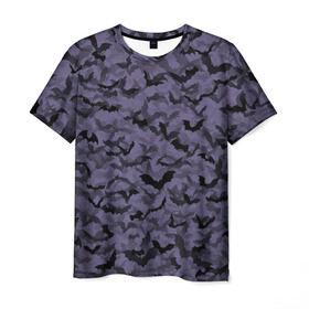 Мужская футболка 3D с принтом Летучие мыши , 100% полиэфир | прямой крой, круглый вырез горловины, длина до линии бедер | вампир | камуфляж | милитари | хеллоуин