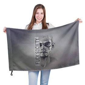 Флаг 3D с принтом Fuck Society , 100% полиэстер | плотность ткани — 95 г/м2, размер — 67 х 109 см. Принт наносится с одной стороны | fsociety | mr robot | анонимус | мистер робот