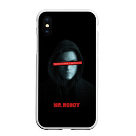 Чехол для iPhone XS Max матовый с принтом Mr Robot , Силикон | Область печати: задняя сторона чехла, без боковых панелей | Тематика изображения на принте: fsociety | mr robot | анонимус | мистер робот