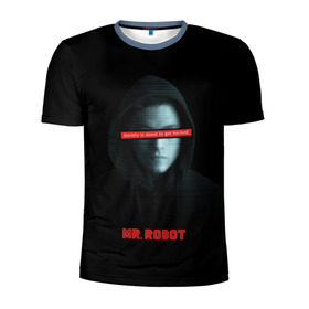 Мужская футболка 3D спортивная с принтом Mr Robot , 100% полиэстер с улучшенными характеристиками | приталенный силуэт, круглая горловина, широкие плечи, сужается к линии бедра | fsociety | mr robot | анонимус | мистер робот