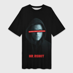 Платье-футболка 3D с принтом Mr Robot ,  |  | fsociety | mr robot | анонимус | мистер робот