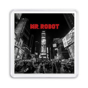 Магнит 55*55 с принтом Мистер Робот , Пластик | Размер: 65*65 мм; Размер печати: 55*55 мм | fsociety | mr robot | анонимус | мистер робот