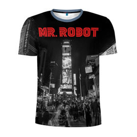 Мужская футболка 3D спортивная с принтом Мистер Робот , 100% полиэстер с улучшенными характеристиками | приталенный силуэт, круглая горловина, широкие плечи, сужается к линии бедра | fsociety | mr robot | анонимус | мистер робот