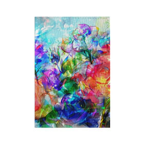 Обложка для паспорта матовая кожа с принтом Стеклянные цветы , натуральная матовая кожа | размер 19,3 х 13,7 см; прозрачные пластиковые крепления | Тематика изображения на принте: розы | стекло | цветы