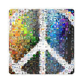 Магнит виниловый Квадрат с принтом Знак мира , полимерный материал с магнитным слоем | размер 9*9 см, закругленные углы | знак | калейдоскоп | картинки | мир | радуга | символ | хиппи