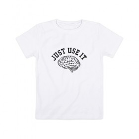 Детская футболка хлопок с принтом Мозг , 100% хлопок | круглый вырез горловины, полуприлегающий силуэт, длина до линии бедер | мозг