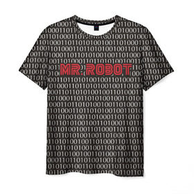 Мужская футболка 3D с принтом Mr Robot , 100% полиэфир | прямой крой, круглый вырез горловины, длина до линии бедер | Тематика изображения на принте: mister | мистер | робот