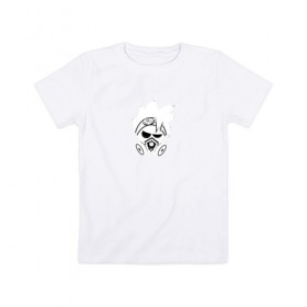 Детская футболка хлопок с принтом Hedgehog skull 2 , 100% хлопок | круглый вырез горловины, полуприлегающий силуэт, длина до линии бедер | 