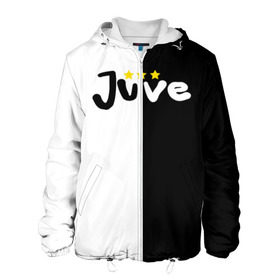 Мужская куртка 3D с принтом Juventus , ткань верха — 100% полиэстер, подклад — флис | прямой крой, подол и капюшон оформлены резинкой с фиксаторами, два кармана без застежек по бокам, один большой потайной карман на груди. Карман на груди застегивается на липучку | 
