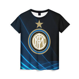 Женская футболка 3D с принтом Inter Milan , 100% полиэфир ( синтетическое хлопкоподобное полотно) | прямой крой, круглый вырез горловины, длина до линии бедер | inter | milan | интер | италия | милан | футбол | футболист