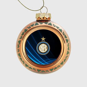 Стеклянный ёлочный шар с принтом Inter Milan , Стекло | Диаметр: 80 мм | inter | milan | интер | италия | милан | футбол | футболист
