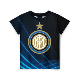 Детская футболка 3D с принтом Inter Milan , 100% гипоаллергенный полиэфир | прямой крой, круглый вырез горловины, длина до линии бедер, чуть спущенное плечо, ткань немного тянется | Тематика изображения на принте: inter | milan | интер | италия | милан | футбол | футболист
