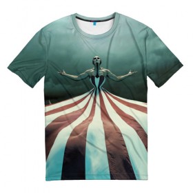 Мужская футболка 3D с принтом American Horror Story , 100% полиэфир | прямой крой, круглый вырез горловины, длина до линии бедер | 