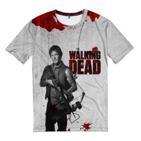 Мужская футболка 3D с принтом The Walking Dead , 100% полиэфир | прямой крой, круглый вырез горловины, длина до линии бедер | the walking dead | америка | апокалипсис | глен | дерил | зомби | карл | кровь | рик | сша | ходячие мертвецы