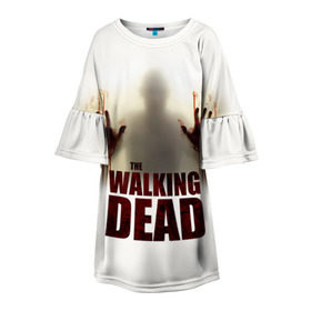 Детское платье 3D с принтом The Walking Dead , 100% полиэстер | прямой силуэт, чуть расширенный к низу. Круглая горловина, на рукавах — воланы | the walking dead | америка | апокалипсис | глен | дерил | зомби | карл | кровь | рик | сша | ходячие мертвецы